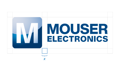 Mindestgröße und -abstand für das primäre Mouser Logo