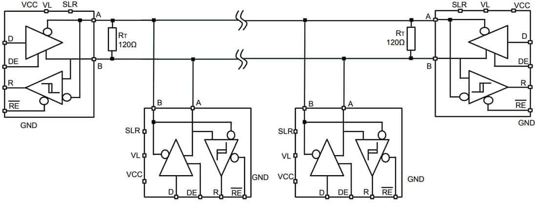 Applikations-Schaltungsdiagramm - STMicroelectronics STR485 RS-485-Leitungstransceiver