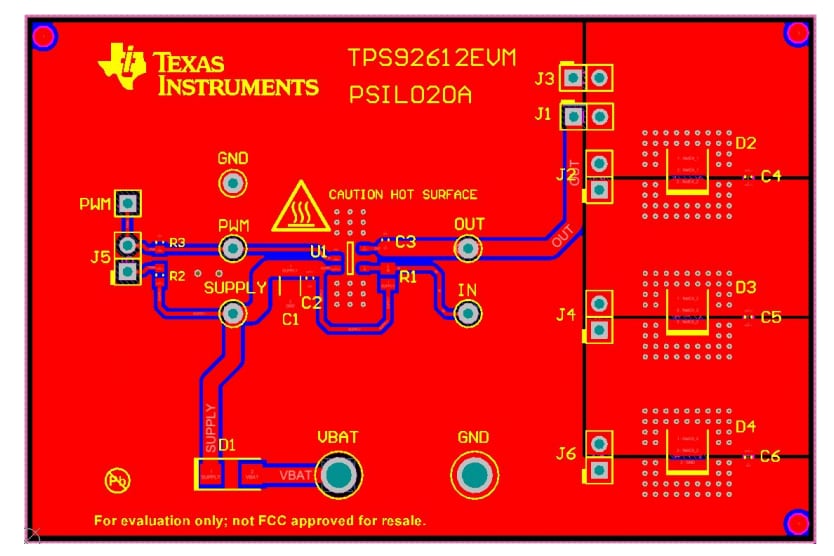 Schaltungsanordnung - Texas Instruments TPS92612EVM LED-Treiber-Evaluierungsmodul