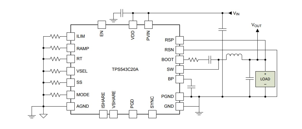 Schaltplan - Texas Instruments TPS543C20A SWIFT™-Abwärtswandler