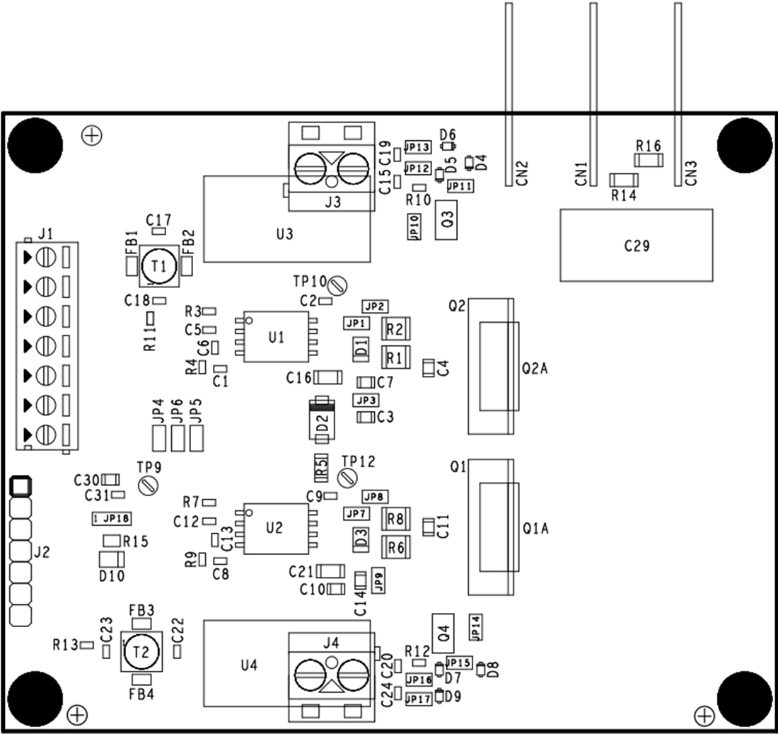 Technische Zeichnung - STMicroelectronics EVALSTGAP2HSM Gate-Treiber-Demonstrationsboard