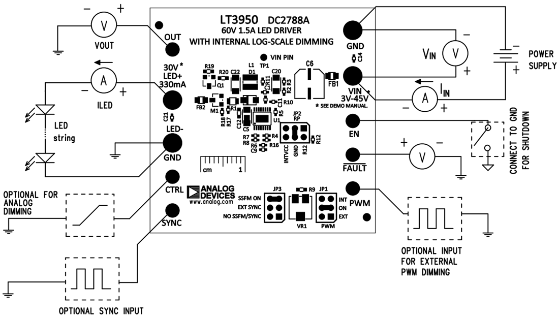 Technische Zeichnung - Analog Devices Inc. DC2788A Demonstrationschaltung für LT3950 