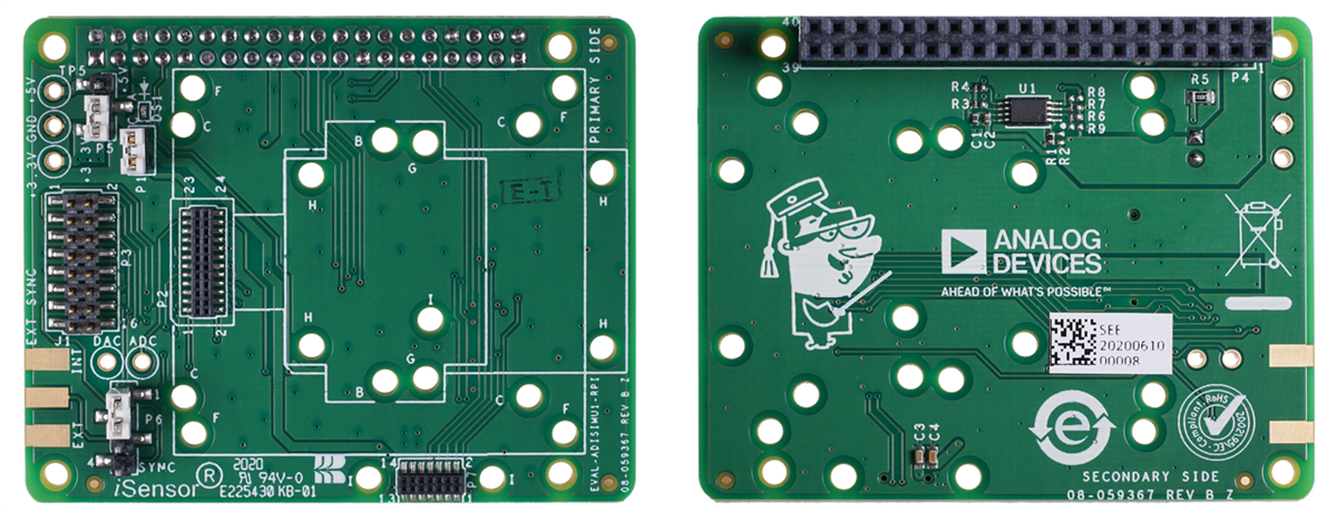 Analog Devices Inc. IMU-zu-Raspberry-Pi-Adapterplatine