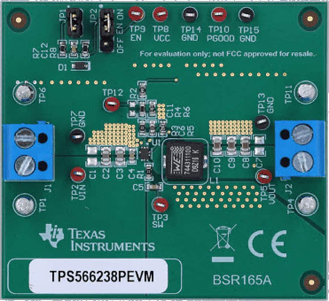 Technische Zeichnung - Texas Instruments TPS566238PEVM Wandler-Evaluierungsmodul (EVM)