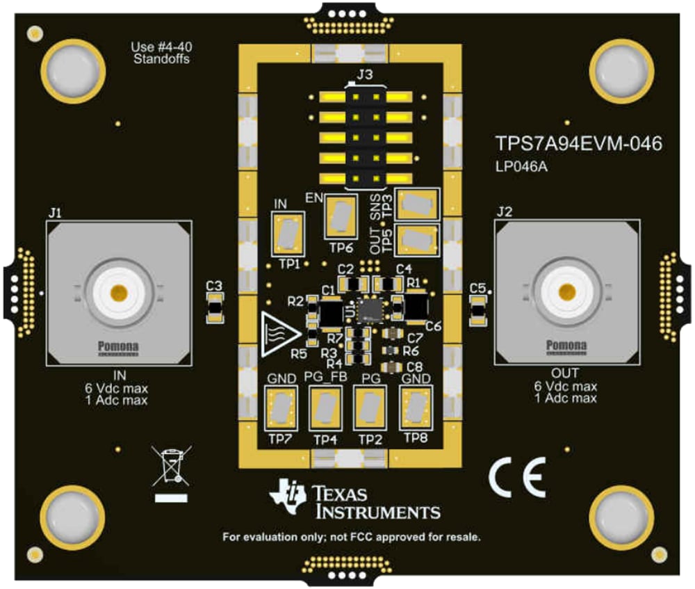 Technische Zeichnung - Texas Instruments TPS7A94EVM-046 Regler-Evaluierungsmodul (EVM)