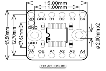 Mechanical Drawing - DFRobot Fermion: 4-Bit & 8-Bit Level Translators