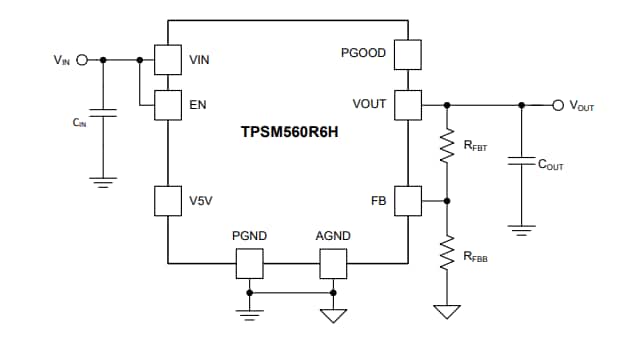 Schaltplan - Texas Instruments TPSM560R6H Abwärtsmodul