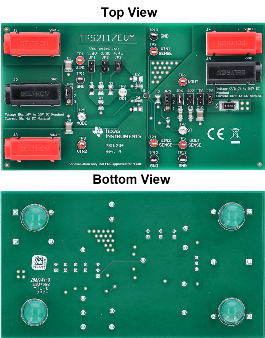 Technische Zeichnung - Texas Instruments TPS2117EVM MUX-Evaluierungsmodul (EVM)
