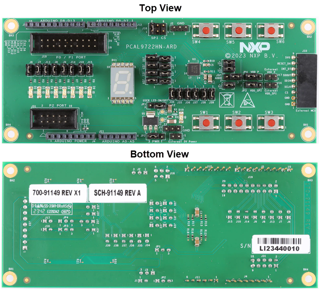 Technische Zeichnung - NXP Semiconductors PCAL9722HN-ARD I/O-Expander-Evaluierungsboard