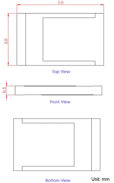 Mechanical Drawing - Taoglas DLA.01 Ceramic Substrate Loop Antenna