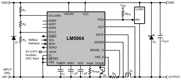 LM5064 Typical Application Circuit