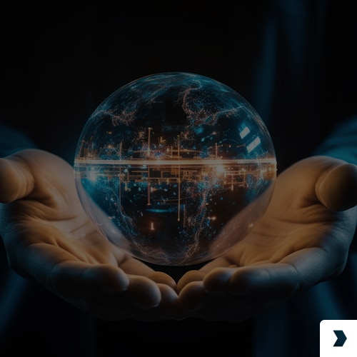 eine Person, die einen Globus in ihren Händen hält